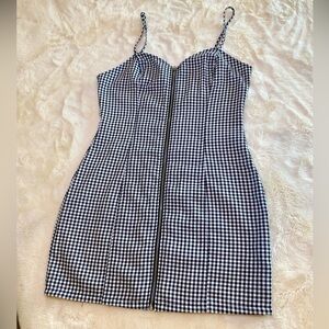 Forever 21 Black and White Checked Mini Cami Dress Size Med